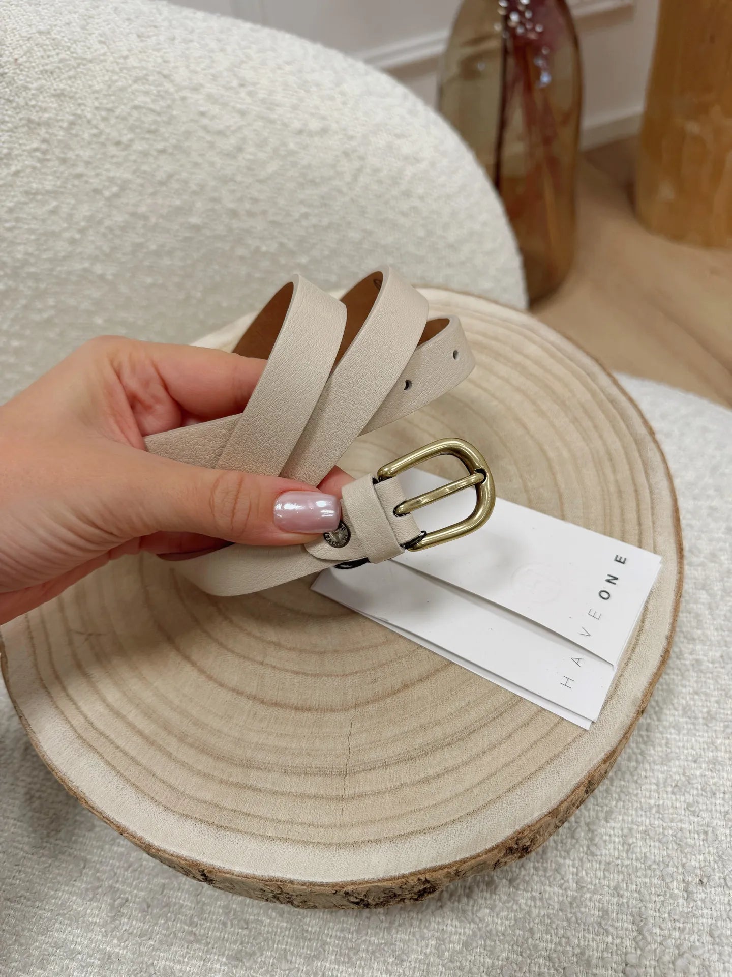 Cintura in vera pelle latte - HaveOne