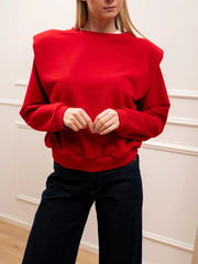 Felpa rossa spalline imbottite in cotone - Dixie