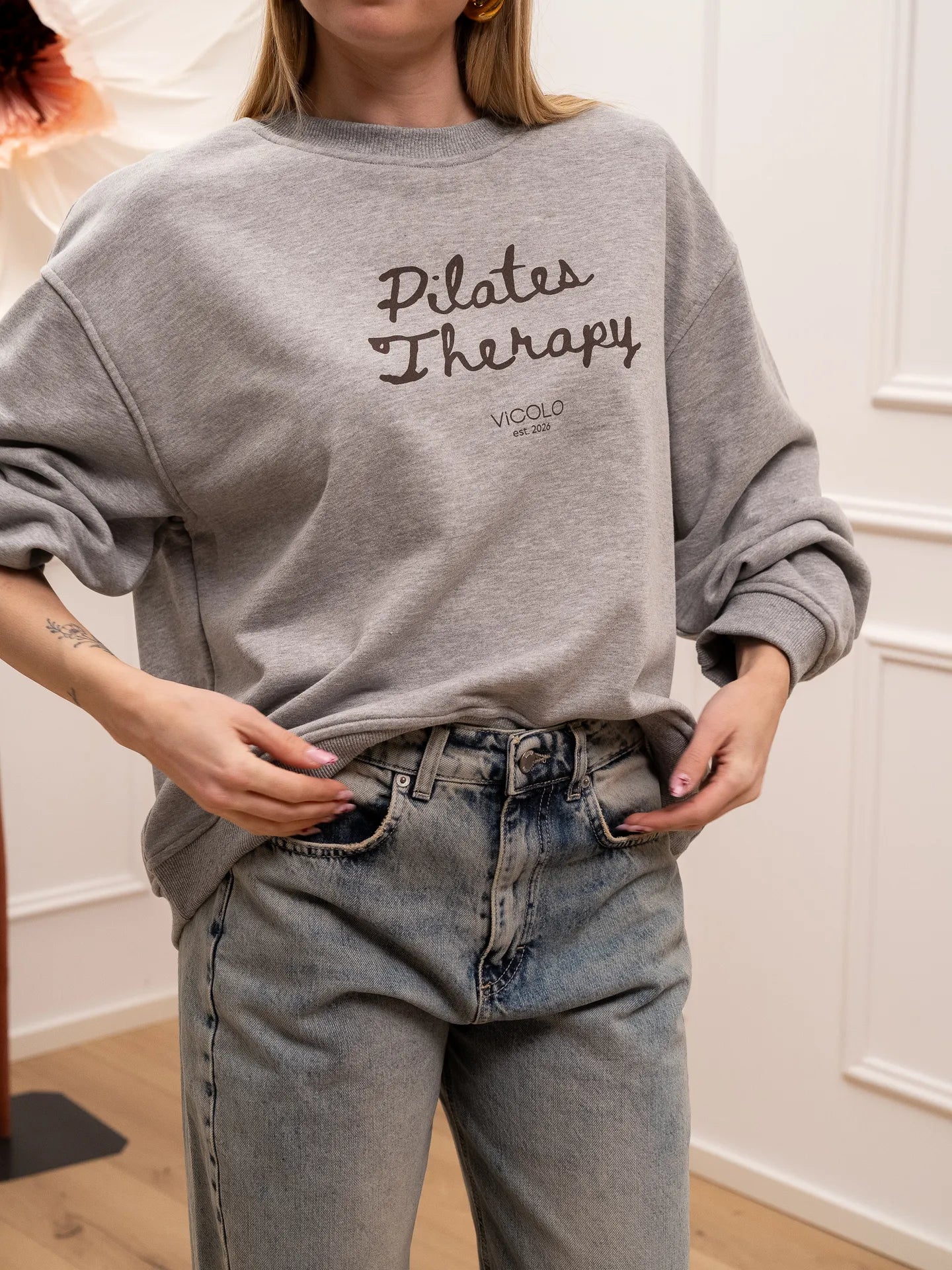 Felpa Pilates therapy grigia - Vicolo