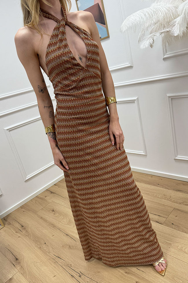 Vestito Missoni lurex zig zag ruggine - HaveOne