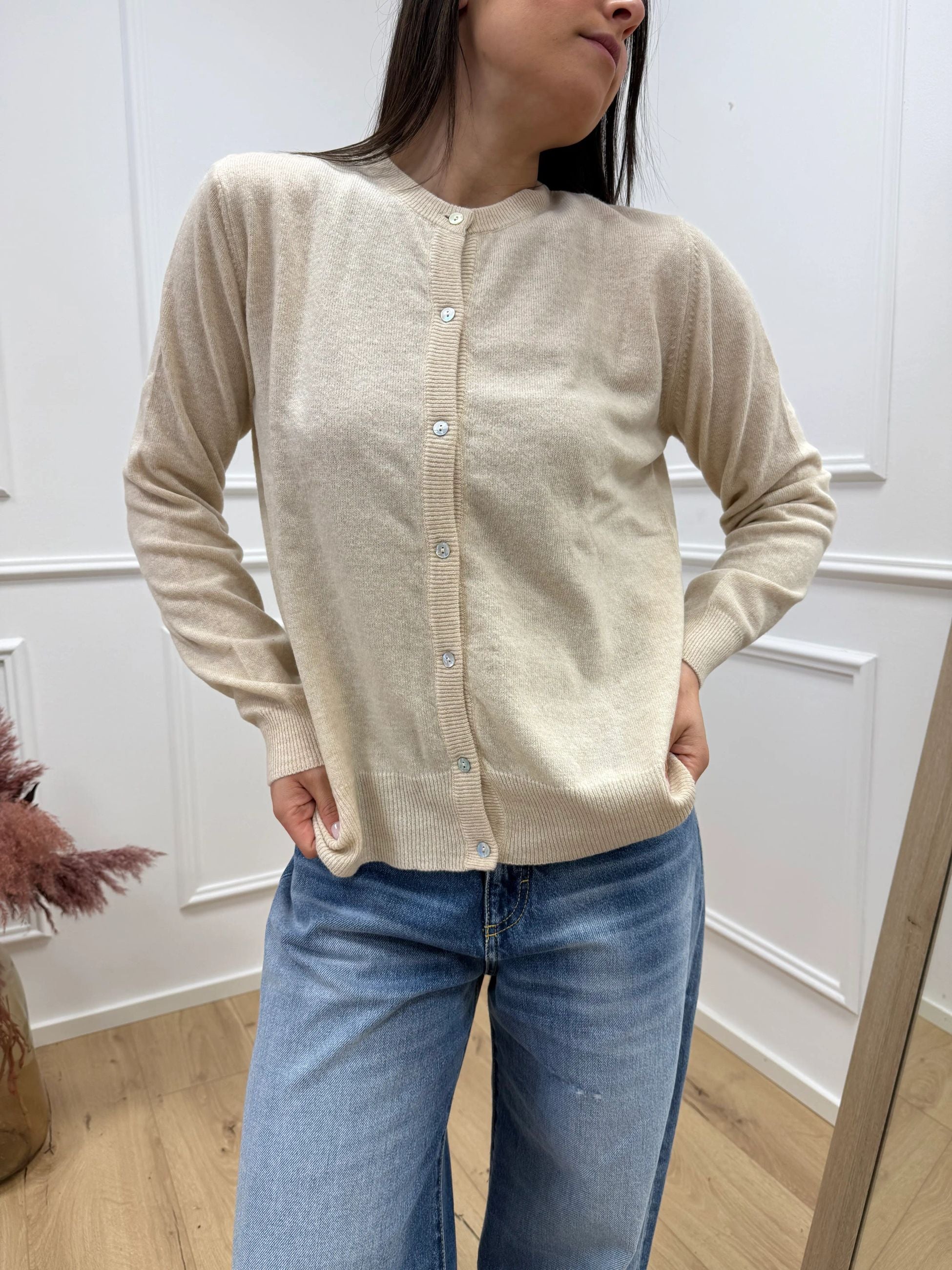 Maglia rebecchina beige 80% lana - HaveOne