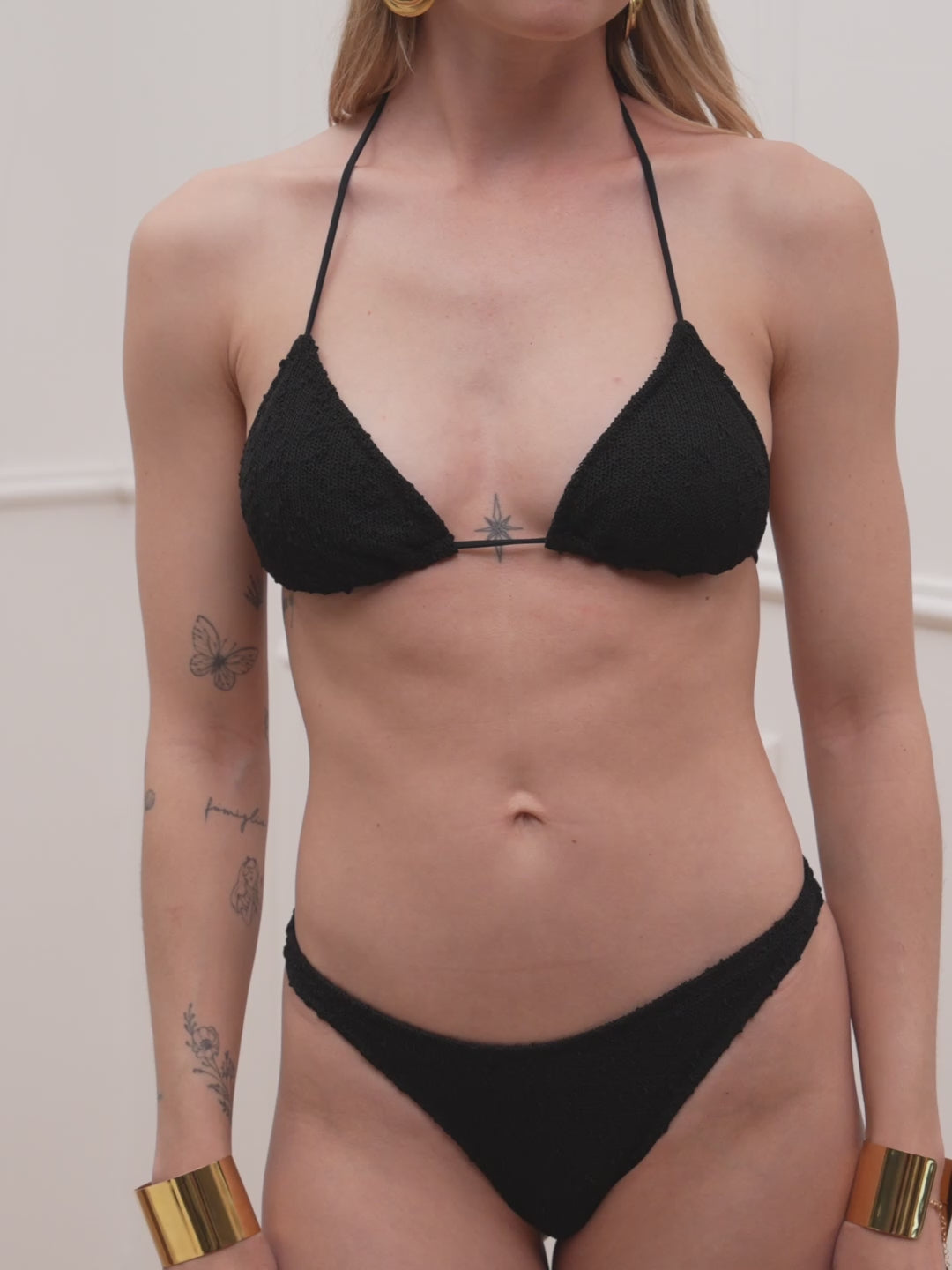 Carica video: Bikini in rete bouclè nero basic - Me Fui