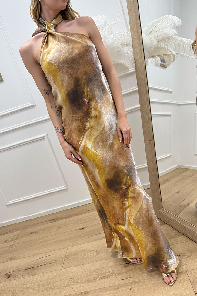 Vestito Golden Hour spalmato con fiore - HaveOne