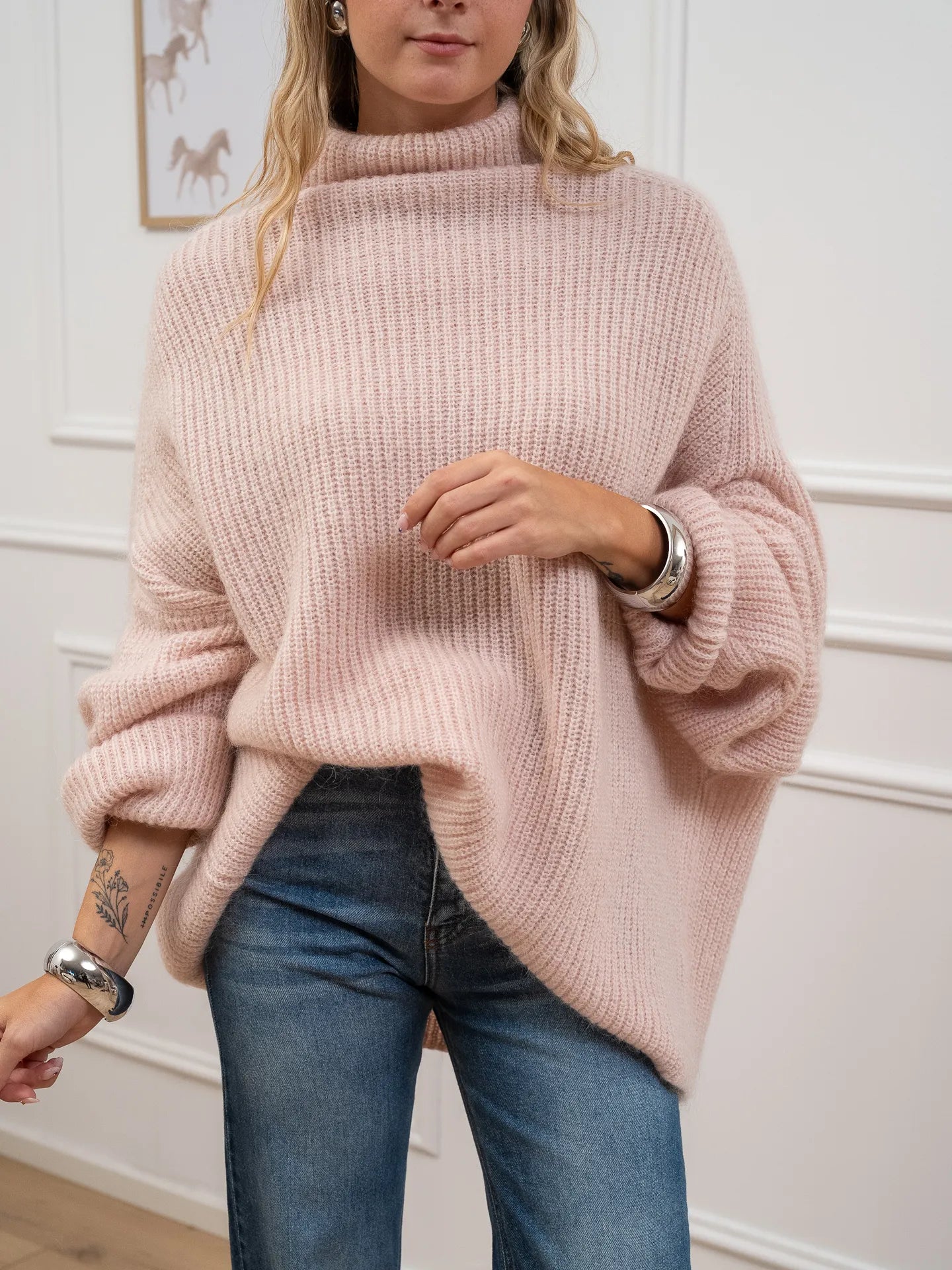 Dolcevita over rosa punto pannocchia - Kontatto