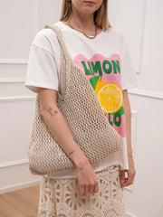 Borsa shopper crochet sabbia - Calibro Shop