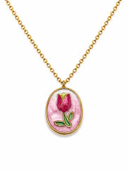 Collana Tulip smaltata rosa - Calibro Shop
