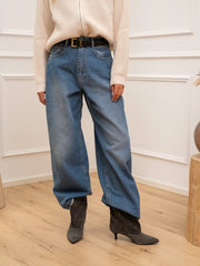 Jeans Papavero boyfriend con cintura cuoio - Kontatto