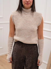 Gilet ecru con manicotti - Kontatto
