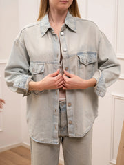 Camicia oversize denim chiaro vintage - HaveOne