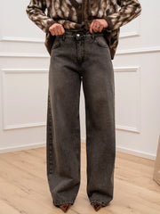 Jeans Ginevra grigio slavato wide leg - HaveOne
