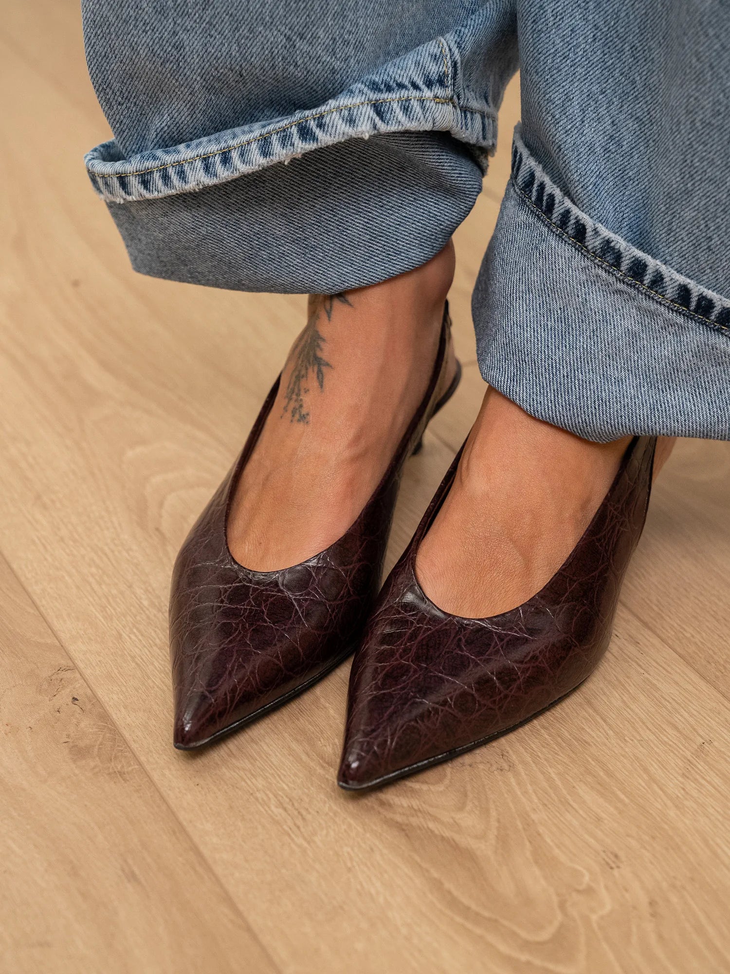 Décolleté slingback cocco bordeaux - Divine Follie