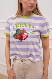 T shirt Fresas latte, lilla e lime - HaveOne