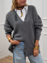 Cardigan lungo grigio alpaca superfine - Kontatto
