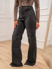 Jeans Lexie nero wide leg fit - Vicolo