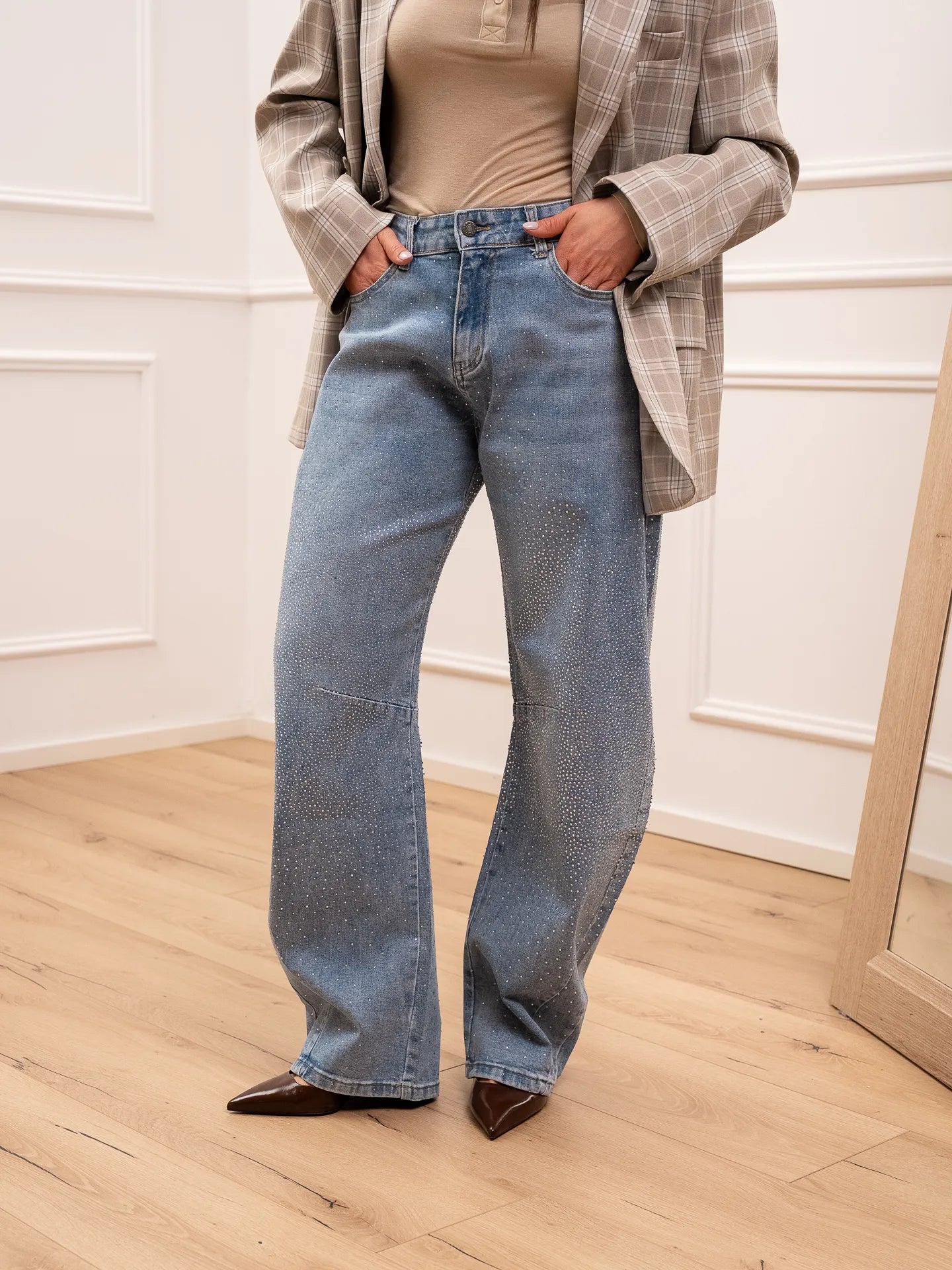 Jeans barrel fit con strass - You Decide