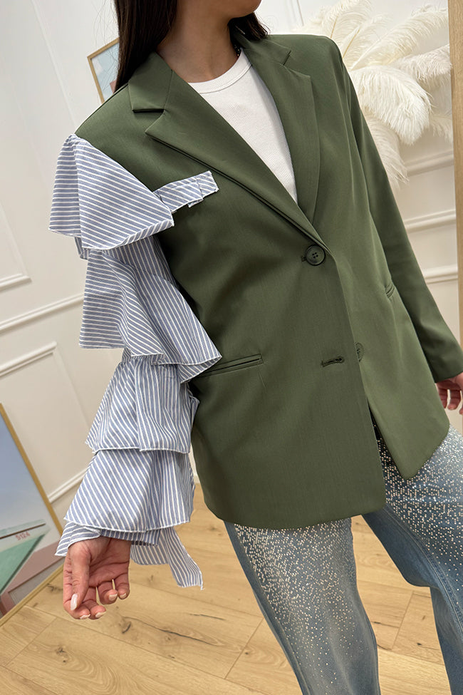 Giacca militare manica a balze rigata - HaveOne