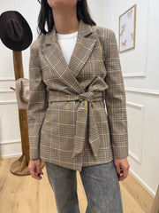 Giacca camel, panna, miele con fusciacca - Dixie