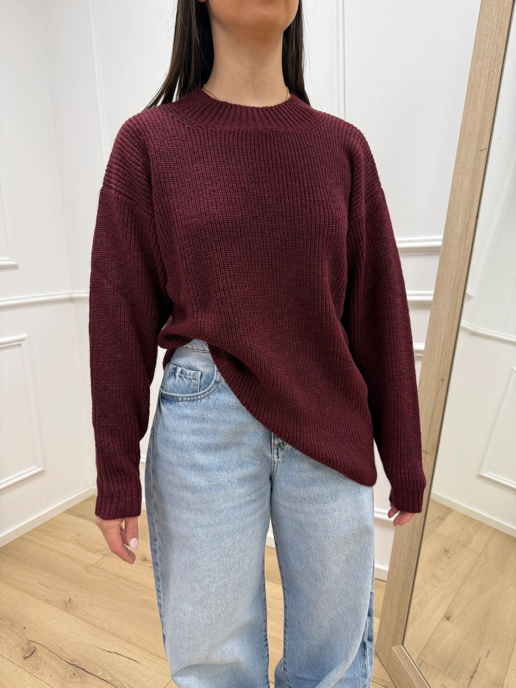 Maglia bordeaux taglio obliquo - Kontatto