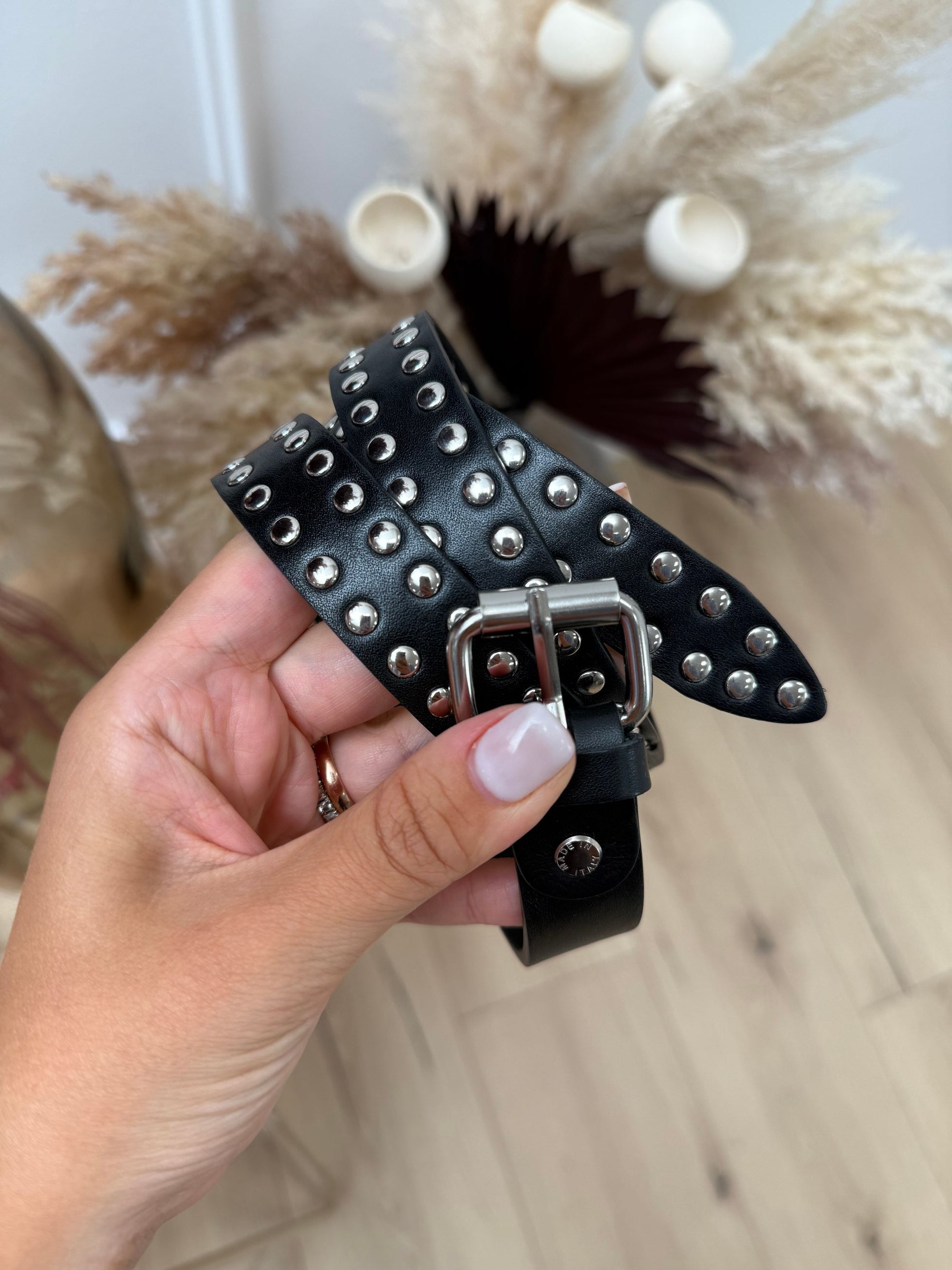 Cintura nera con mini borchie - Vicolo