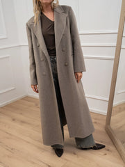 Cappotto strutturato tortora con cintura - HaveOne