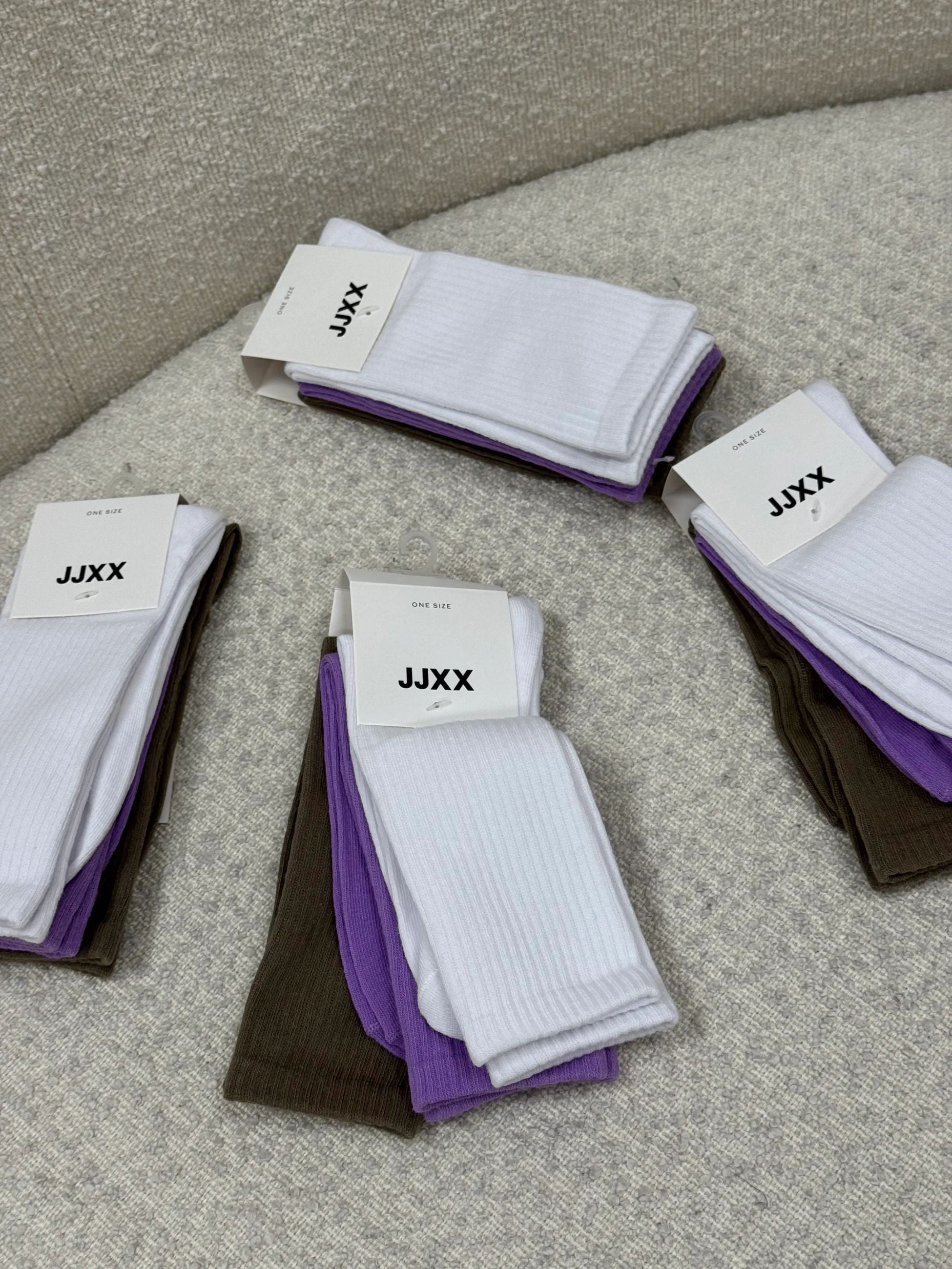 Set tre calze a coste multicolor - JJXX