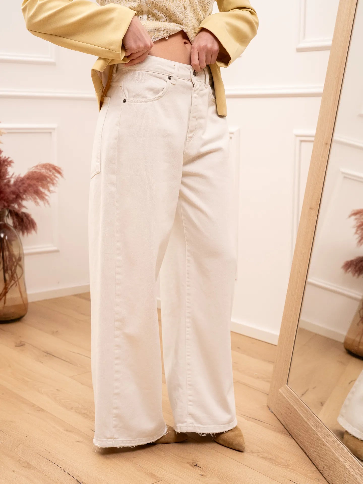 Jeans Giusi in drill bianco - Tensione In