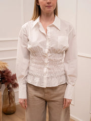 Camicia bianca rappresa slim fit - Tensione In