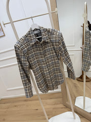 Camicia check grigia e burro con spalline - HaveOne