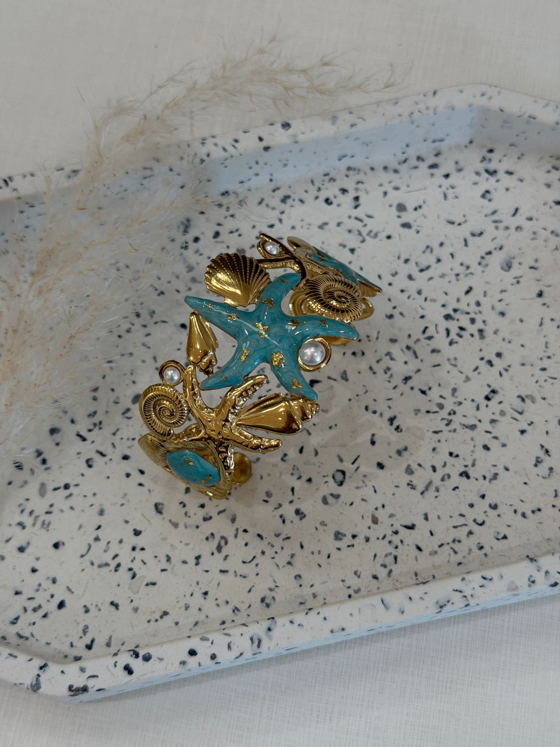 Bracciale rigido Capri turchese e oro - Calibro Shop