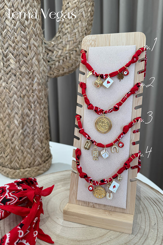 Collana bandana rossa Vegas Member - Badhnati