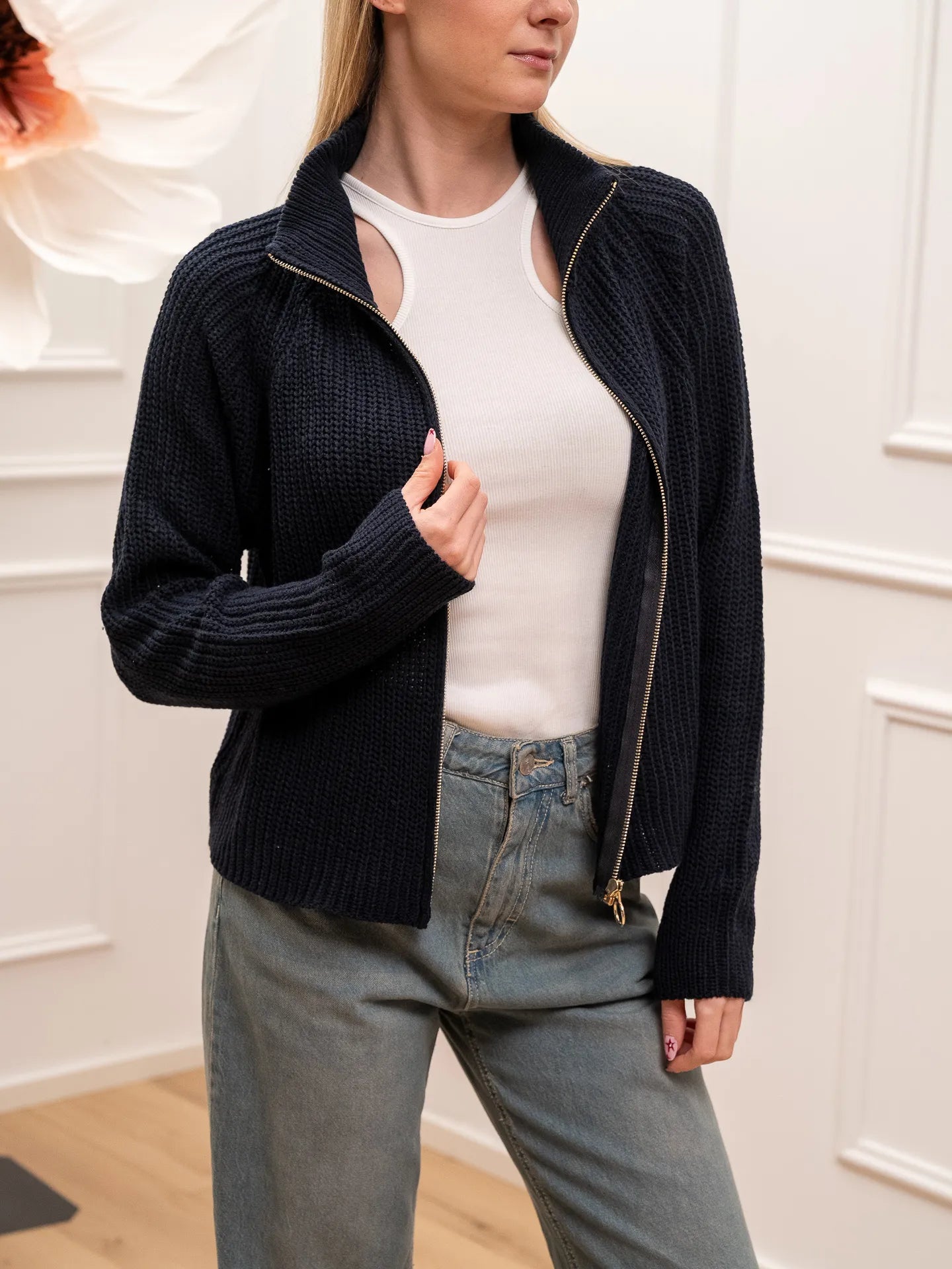 Maglia inglese blu full zip - HaveOne