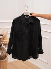 Camicia Essential nera doppia tasca - HaveOne