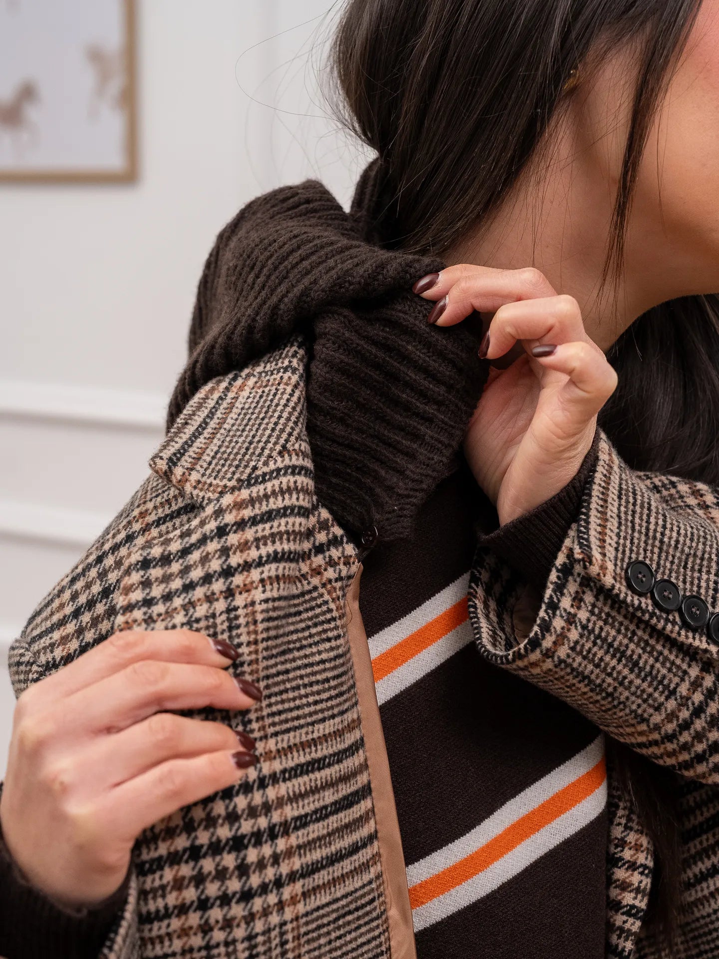 Giacca cappotto cappuccio moro in misto lana - Vicolo