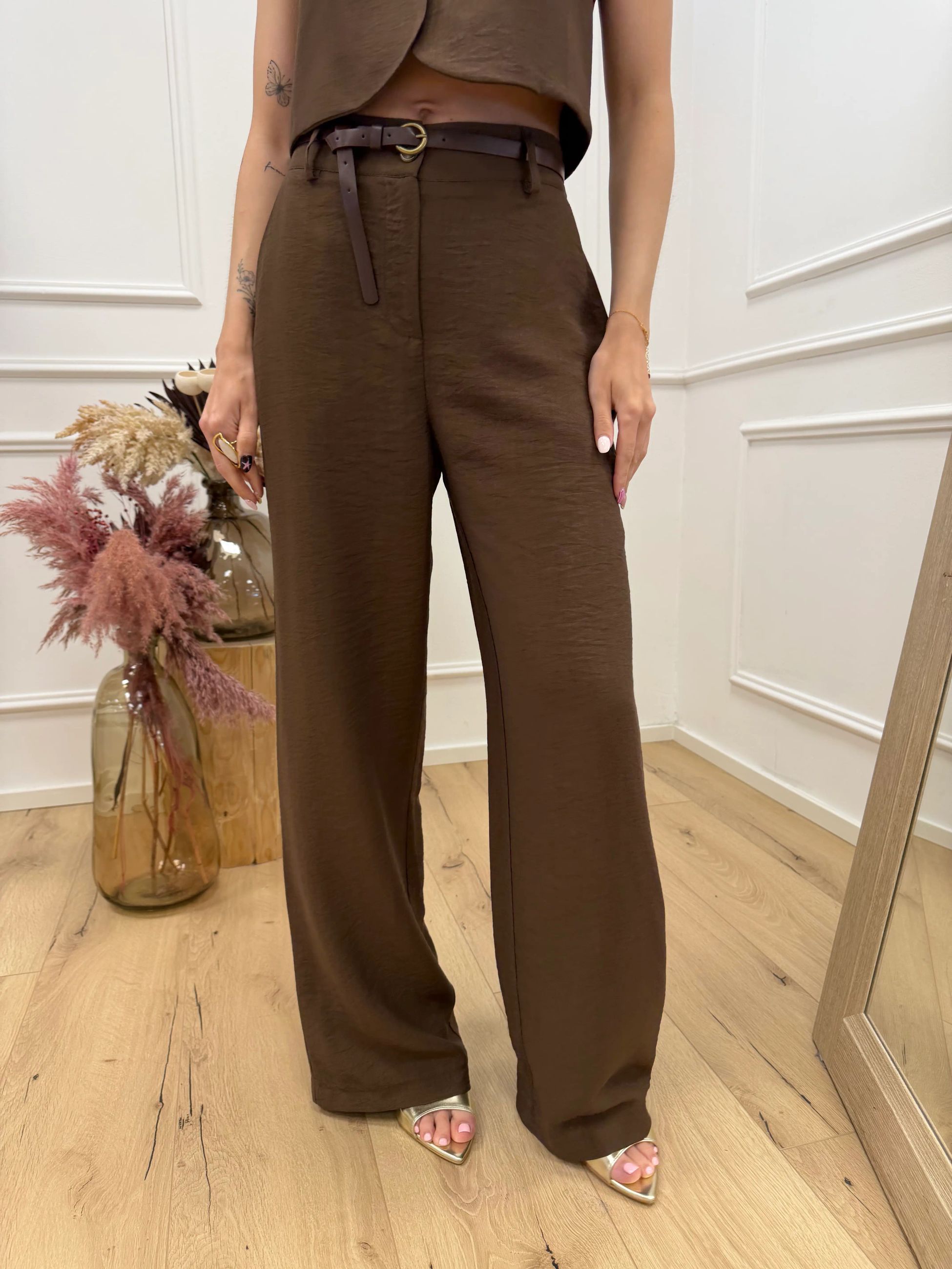 Pantaloni Selma moro con cintura - HaveOne