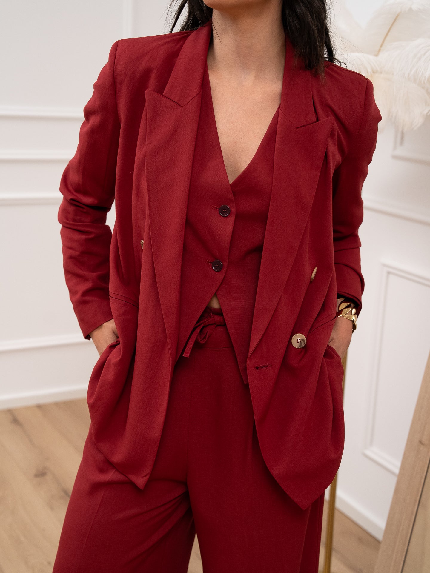 Giacca doppiopetto india misto lino - Vicolo