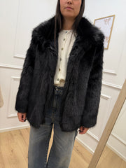 Pelliccia Sissy nera midi - HaveOne