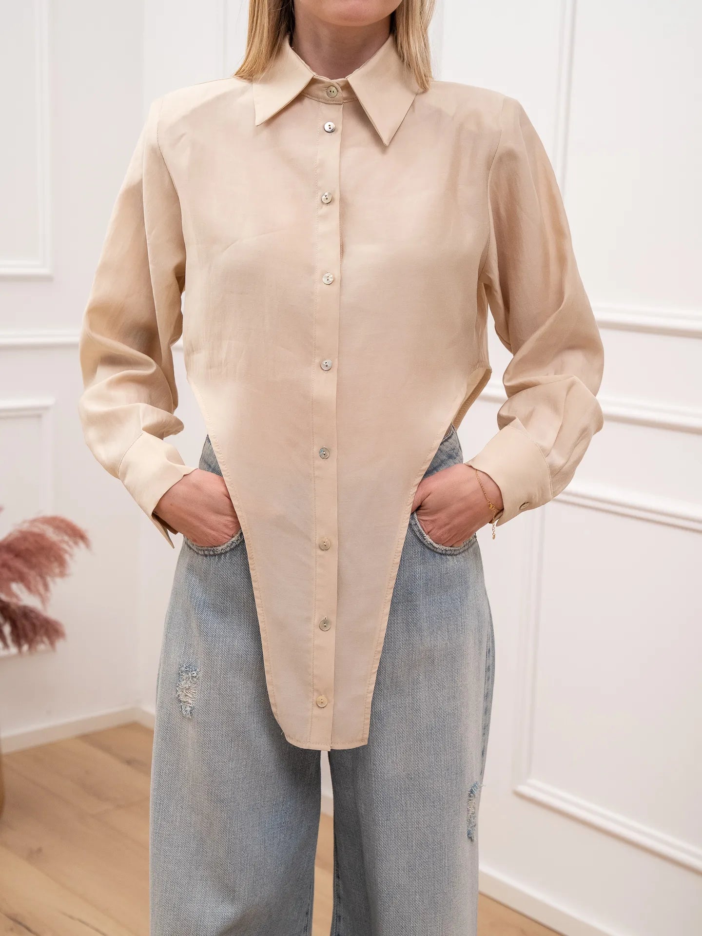 Camicia sabbia a punta in lyocell - HaveOne