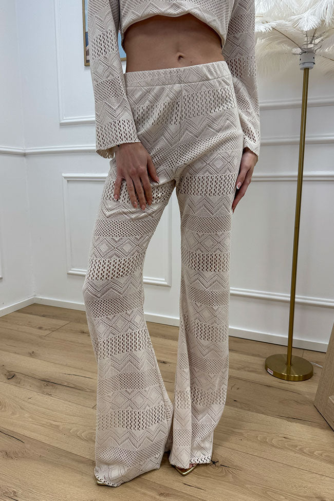 Pantaloni in crochet burro a zampa - HaveOne
