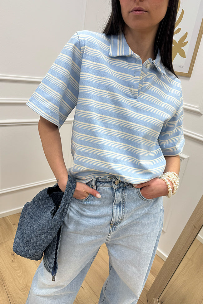 Polo multirigata celeste - Vicolo