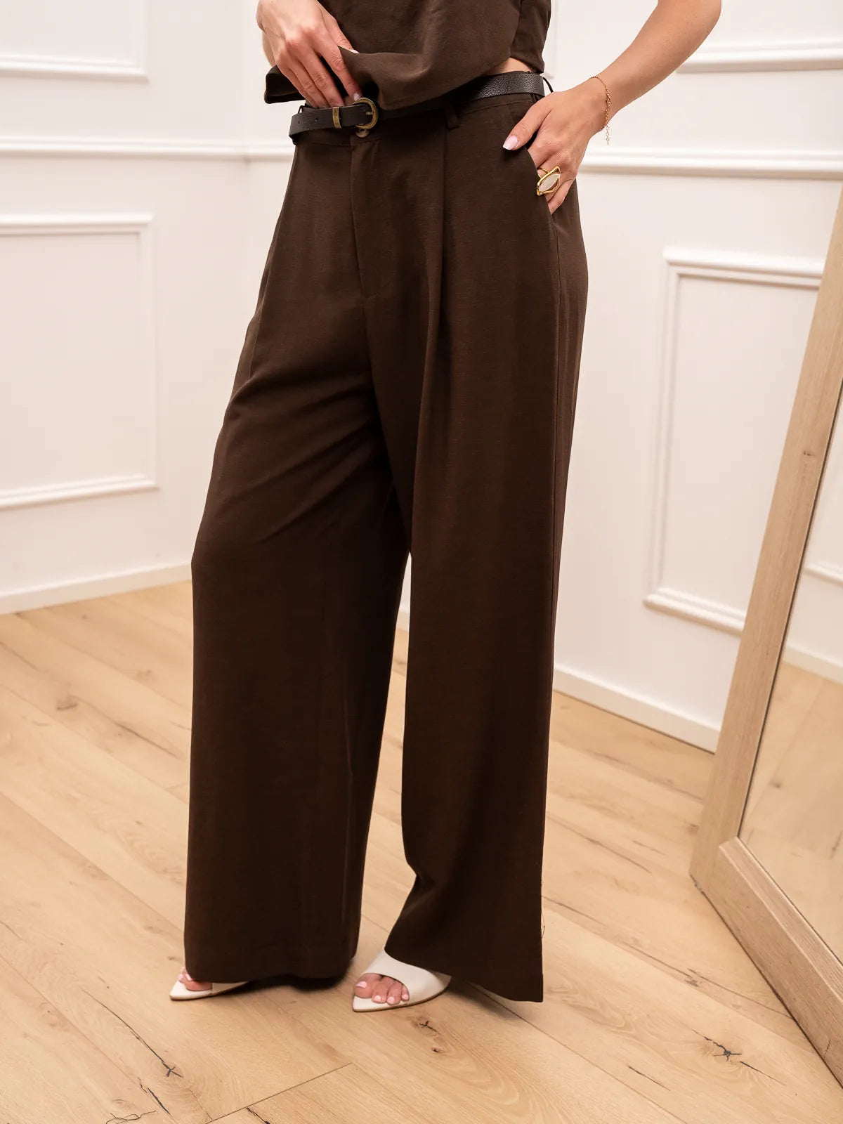 Pantaloni Bandita moka con pinces - HaveOne