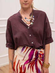 Camicia in voile di cotone fico - HaveOne