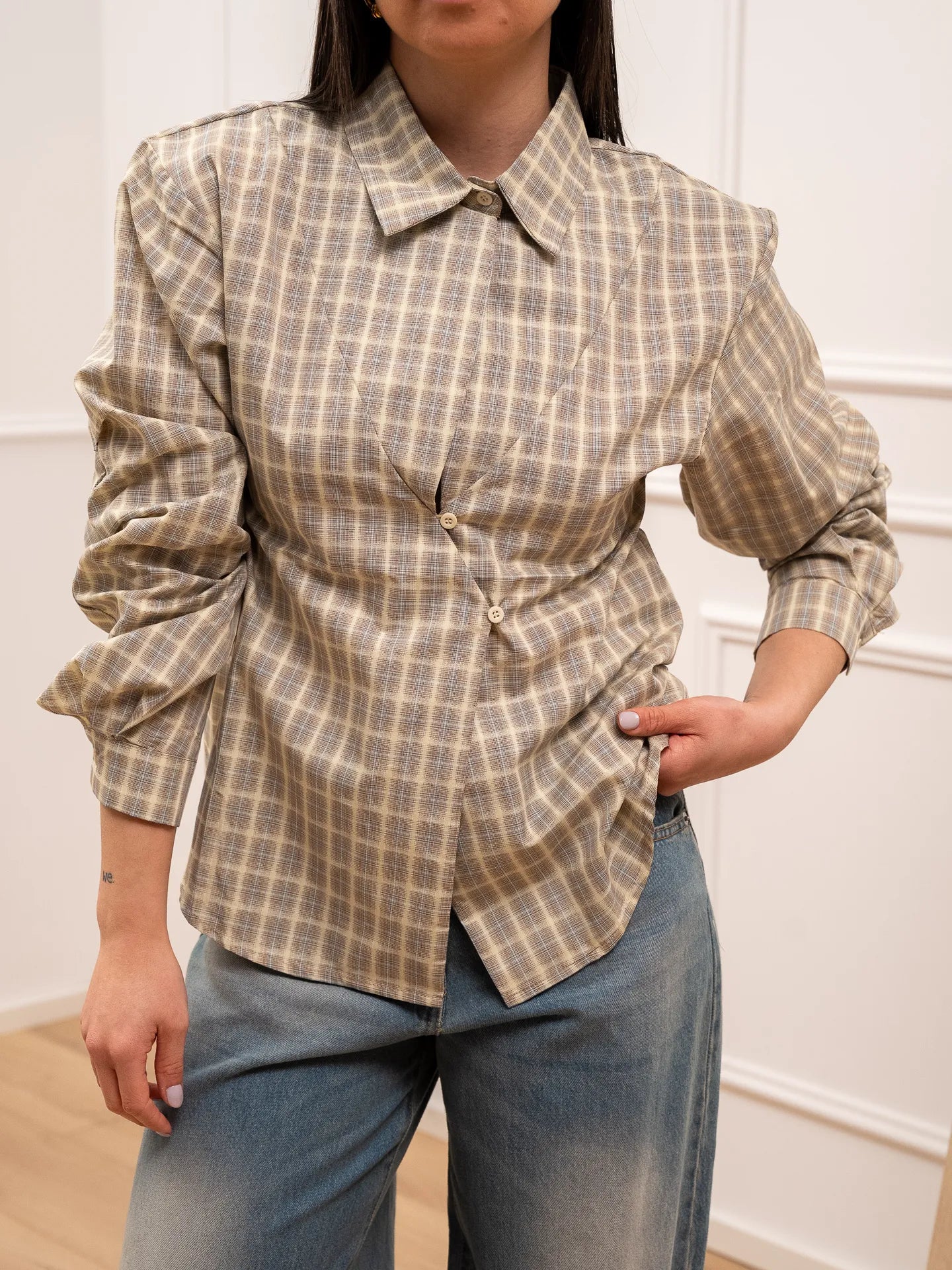 Camicia check verde con bottoncini - Crispy