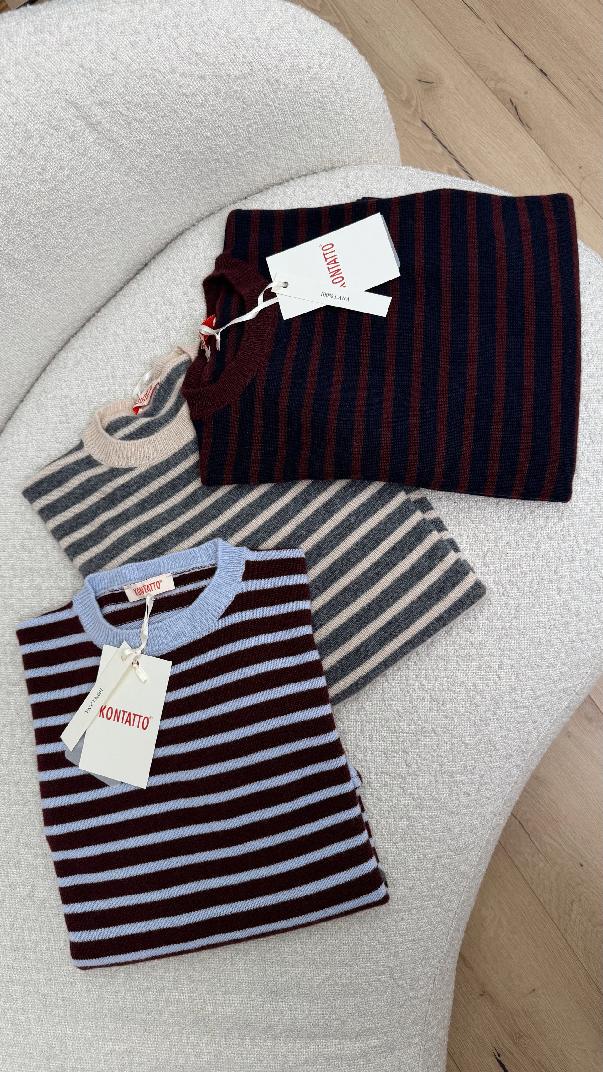 Maglia righe multicolor 100% lana - Kontatto