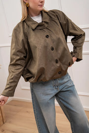 Bomber scamosciato militare effetto intrecciato - Tensione In