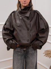 Bomber Belted in ecopelle martellata - HaveOne