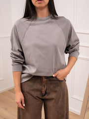 T shirt grigia taglio felpa - Vicolo