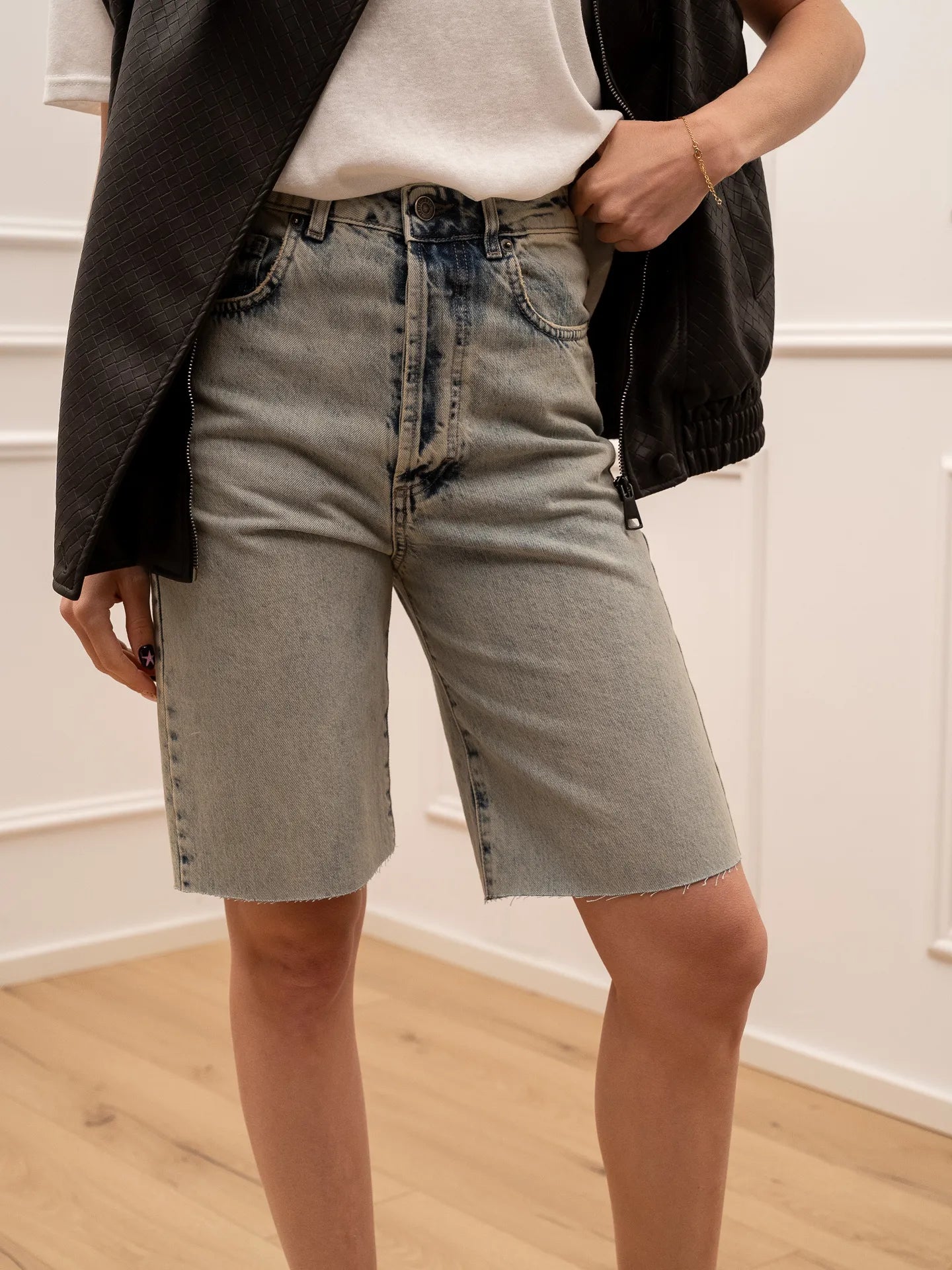 Bermuda Cage denim lavaggio acido - Tensione In