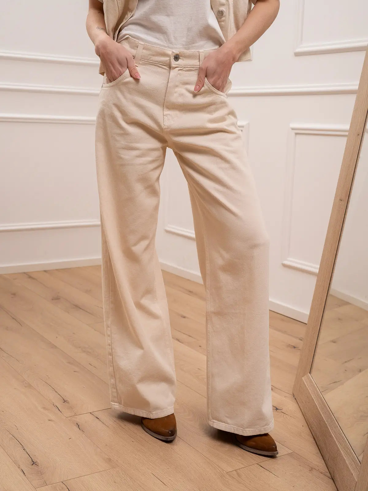 Jeans Mia vaniglia baggy fit - Vicolo