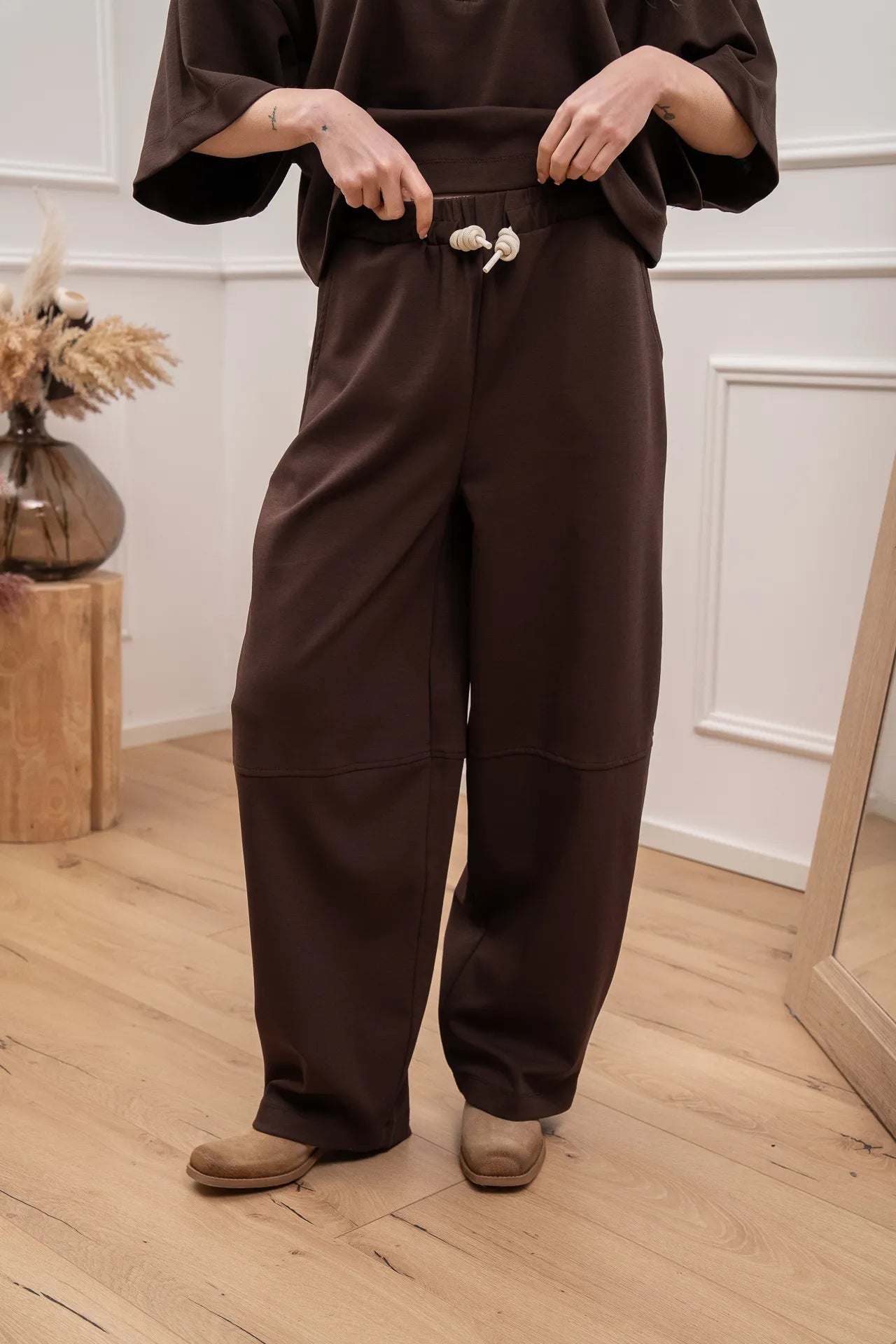 Pantaloni soft touch moro barrel fit - Vicolo