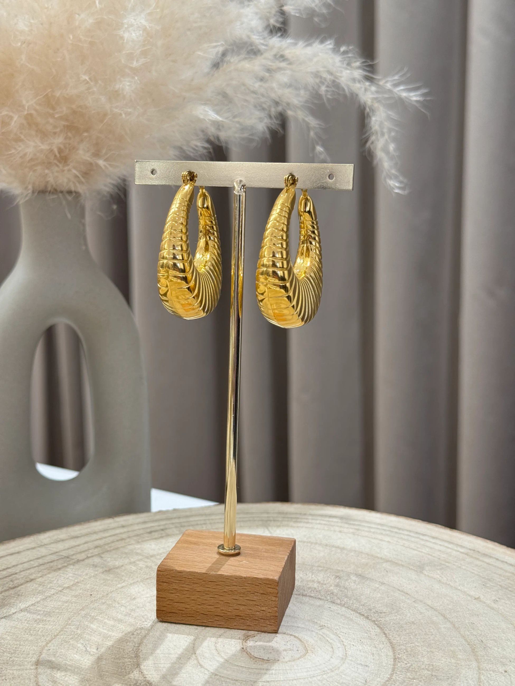 Orecchini Oval oro zigrinato - Calibro Shop